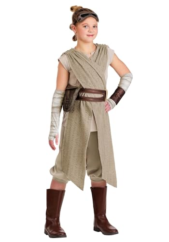 Girls Deluxe Star Wars Rey Costume | Kids Jedi Outfit for Parties Halloween and Themed Events Medium