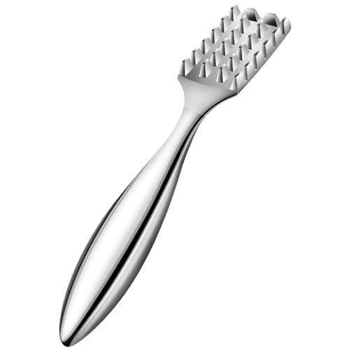 Fish Scaler 7.5'' 304 Stainless Steel Fish Scale Remover with Non-Slip Handle and 24 Serrated Nails Portable Fish Descaler Tool Quick Fish Scaling Fish Scraper