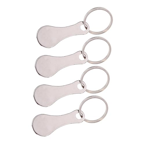 Operitacx 4pezzi Gettoni Per Spesa Portatile in Acciaio Resistente Pendenti Portachiavi Design Innovativo Robusto e Durevole Per Impiego Quotidiano