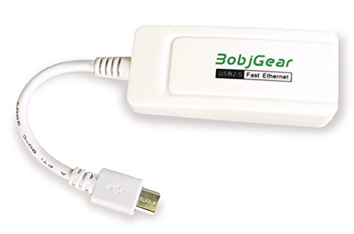 BobjGear Micro-USB-OTG to RJ45 Compact Fast Ethernet Adapter for Ethernet Enabled Android Tablets, and Windows Tablets with Micro-USB; NOT for Cell Phones, Model 3 (Micro-USB-OTG Plug)