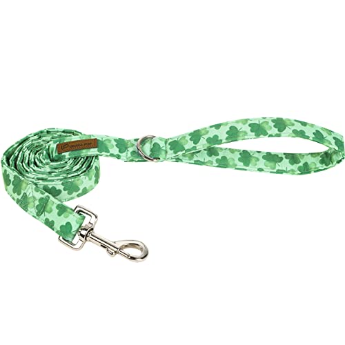 UP URARA PUP St. Patrick's Dog Leash Match Dog Collar, Sturdy Durable St. Patrick's Cotton Dog Leash, Lucky Shamrock Dog Training Leash for Small Medium Large Dog, Spring Dog Leash