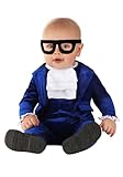 Infant 60s Blue Swinger Halloween Costume - Cute Baby Suit for Halloween, Vintage 1960s Outfit for Boys, Groovy Baby Clothes 6/9 Months