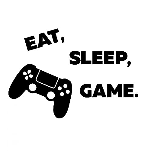 SCSHY Car Sticker 15.2Cm*10.6Cm Eat Sleep Game Decal Vinyl Black/Silver Car Sticker