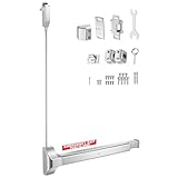VEVOR Push Bar Panic Exit Device, 28' Stainless Steel Commercial Panic Bar for Exit Doors, Emergency Exit Door Hardware with Vertical Top Rod and Sticker, for 28'-41' Wood or Metal Door, Silver