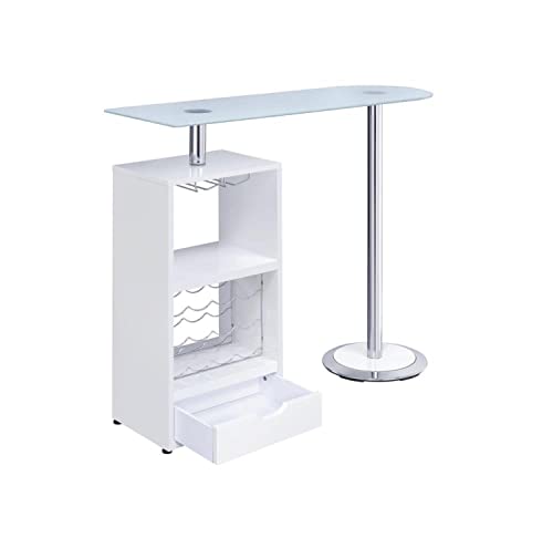 Coaster Home Furnishings Bar Table W / Wine Storage White #TOP2