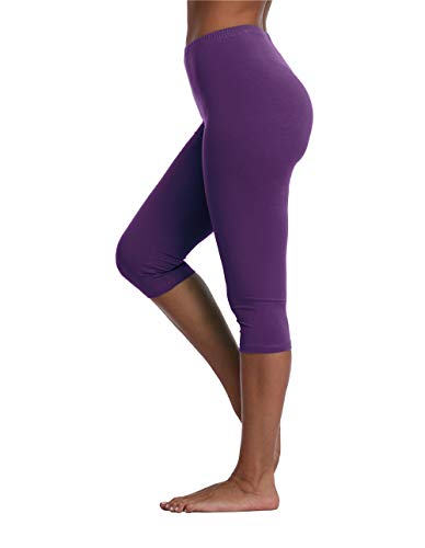 Image of Kotii Women's Lightweight Soft Capri Leggings Crop Leggings 3 /4 Stretch Yoga Pants