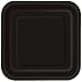 Unique- Piatti Ecologici Quadrati di Carta-18 cm-Colore Nero-Confezione da 16, Black, 32028EU