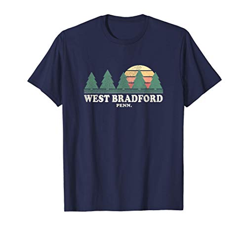 West Bradford PA Vintage Throwback Tee Retro 70s Design T-Shirt