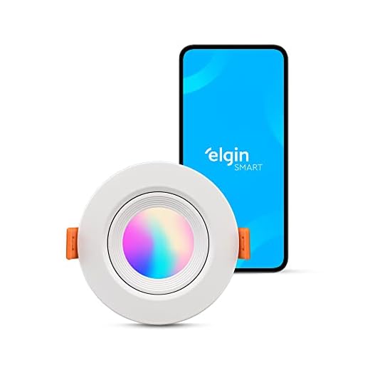 Luminária LED Ecospot Inteligente 5W 3000-6500k Elgin Redonda WIFI RGB Bivolt Compatível com Alexa e Google Home
