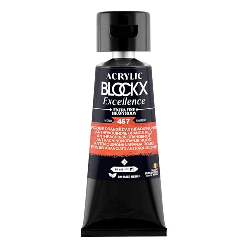 Acrylique Extra-fine Blockx rouge orangé d'anthraquinone PR 168 semi-opaque