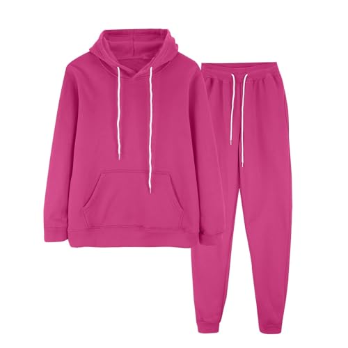 Survêtement rose pour femme ensemble 2 pièces sweat à capuche et pantalon de jogging XL