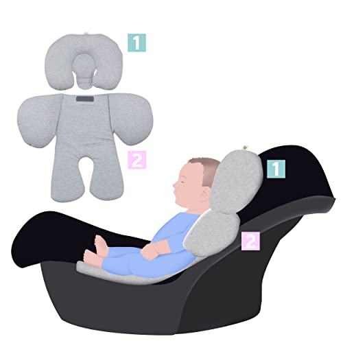 JYOKO Kids Sitzverkleinerer Antiallergikum Universal Baby 100% Baumwolle (Giraffe, Enthält eine Kopf- und eine Körperstütze, 2 Stück)