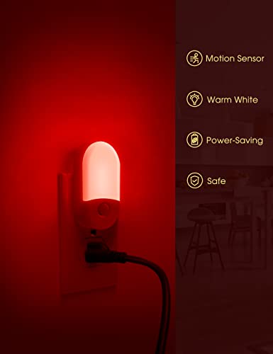 Image of L LOHAS LED Red Night Light, Motion Sensor Night Light, Sleep Aid Red,2Pack