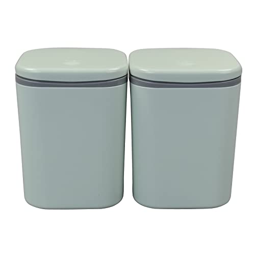 Dynko Paquet de 2 Mini Poubelle de Table Bureau, Poubelle Plastique avec Couvercle (Vert) Cover
