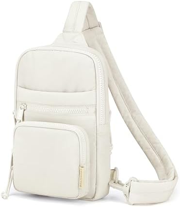 BAGSMART Small Crossbody Sling Bag for Women Puffy Sling Purse Cross Body Bag with Water Bottle Pocket Chest Bag for Travel