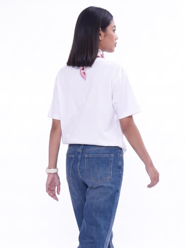 Image of Amazon Brand - Serve Women's Oversized Graphic T-Shirt | Cotton Printed Crew Neck Tee | Half Sleeve Loose Fit