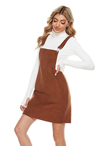 Tanming Women'S Corduroy A Line Cute Jumper Pinafore Bib Overall Mini Dress Skirt thumb #2