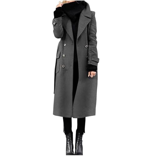 Trench for Juniors Fall Winter Long Sleeve Turtle Neck Fleece Lined Sherpa Trench Outerwear Women 2025