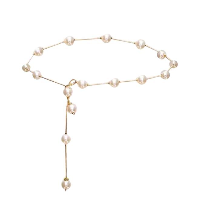 Generic Gold Pearl Body Chain, Waist Line Faux Pearl Body Chain, O/S