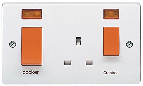 CRABTREE - 45A 2 Gang Cooker Control Unit with Neon