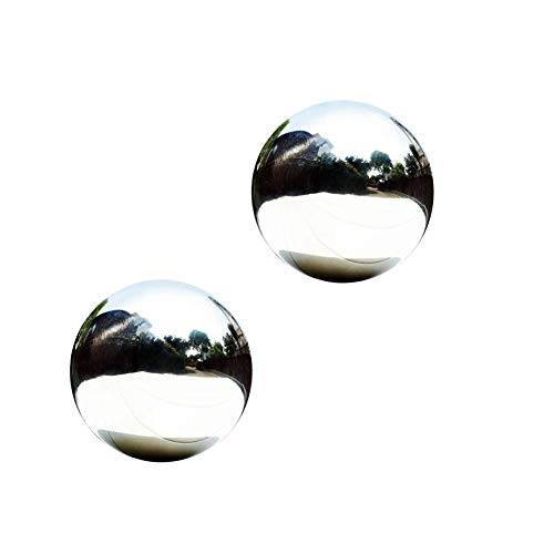 zosenda Edelstahl-Beobachtungskugel, hochglanzpoliert, hohle Kugel, reflektierende Gartenkugel, schwimmende Teichkugeln, nahtlose Beobachtungskugel für Haus Garten Ornament Dekorationen (10cmx2 Stück)