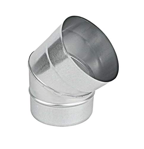 Metal 45 Degree Elbow | Galvanised Steel Chimney Flue Liner |Bend Stove Pipe Tube | 0.5 mm Thickness (110mm / 4.3")