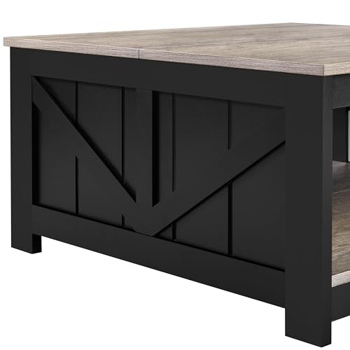 Table basse carrée 80 cm rangement, MDF E1 Yaheetech