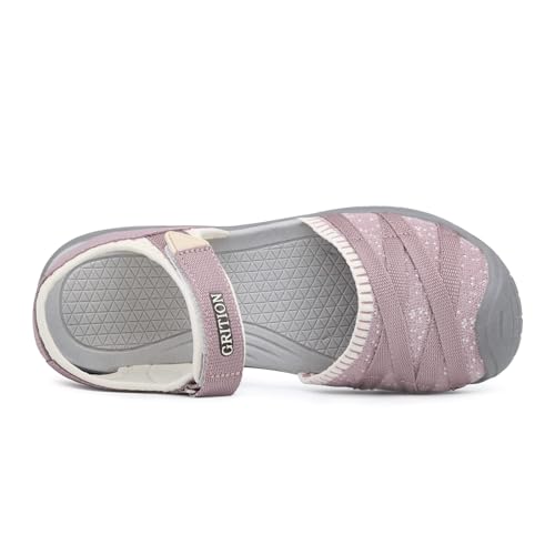 Image of GRITION Hiking Sandals Women Closed Toe, Waterproof Lightweight Adjustable Hiking Athletic Sandals, Breathable For Beach Summer Adventure Comfortable Outdoor Sport