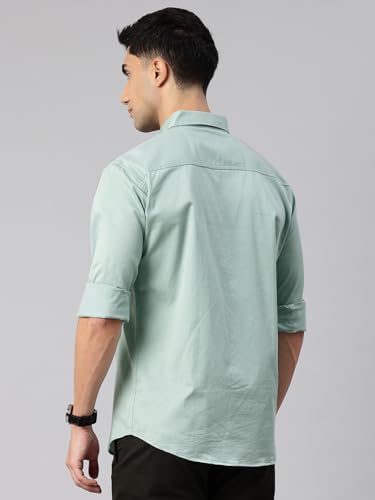 Image of Majestic Man Men's Cotton Slim Fit Solid Casual Shirt