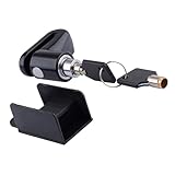 Tbest Bike Disc Brake Lock, Bike Disc Brake Padlock with Key Portable Anti Pry Anti Theft Wheel Lock for Mountain (Black)
