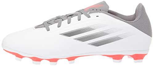 Adidas Unisex Adult X Speedflow.4 Flexible Ground Soccer Shoe, White/Iron Metallic/Solar Red, 4 Women Men Us #TOP7