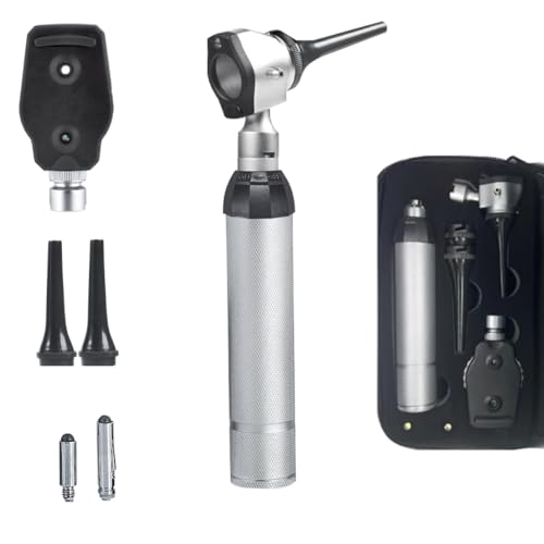 Zniry Veterinary Otoscope Opthalmoscope LED ENT Diagnostic Set, with Diagnostic Premium Instruments Vet Otoscope Set, Otoscope for Dogs, Pet Otoscope