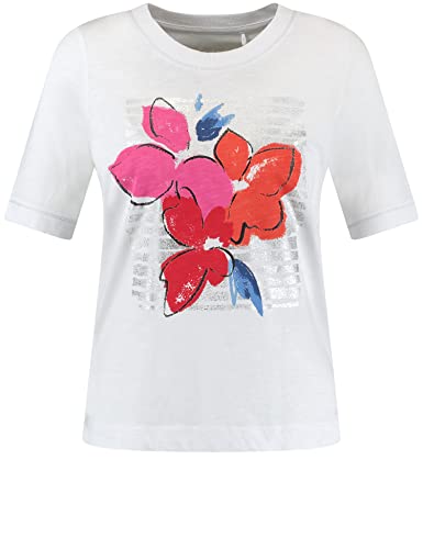 Gerry Weber Damen Halbarmshirt mit Frontprint halber Arm, mit Schlitz...