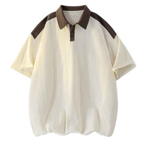 Polo patchwork homme à manches courtes et coupe ample pour le sport et le quotidien