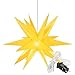 Produktbild OVILUM Leuchtstern 3D XXL mit LED Beleuchtung | gelb | |Ø 100cm | Stern mit 18 Spitzen | wetterfest | Garten Deko, Wohnzimmer, Weihnachtsdeko | Weihnachtsstern | mit Timer | 7,5m Kabel