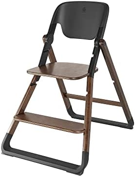 Ergobaby Evolve Silla para niños base de trona, Silla ergonómica para niños pequeños, crecimiento a partir de 36 meses aprox. Silla de niños regulable en altura, Silla con diseño de madera, Dark Wood