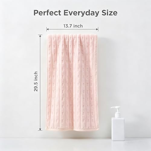 LMMINBZ 3 Pack Microfiber Hand Towels for Bathroom with Hanging Loops Quick Dry Small Towel Set for Bathroom Kitchen 14 x29.6inch (Pink) — view 2