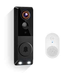 1080p Smart Wireless Doorbell Camera, Ai Human Detection,Real-Time Alerts, Night Vision in Full Color, Cloud Storage Service, 2-Way Audio, Battery Powered, 2.4Ghz WiFi