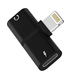 Cargador Lightning Auriculares Genérico Adaptador Dual Tipo C de iPhone para Auriculares y Cargador, Adaptador Móvil, Doble Conexión Lighting, Adaptador para iPhone - Negro