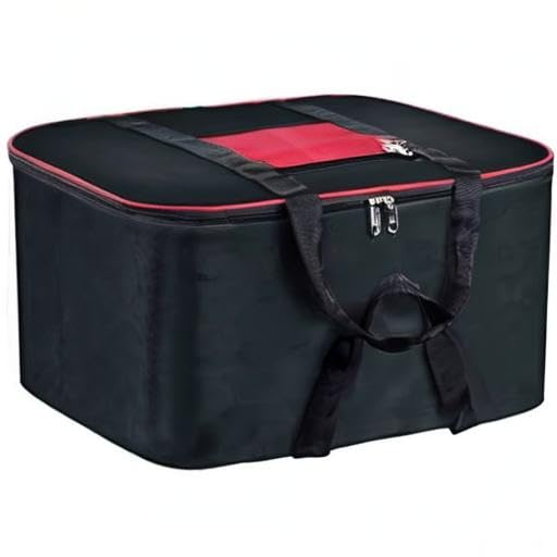 Image of INFERNO 54x46x28 cm Large Nylon Underbed Storage Bag | Pack of 01 | Clothes & Blanket Storage | Foldable Organizer Box | Dust-Proof Packing Bag (Black & Red)