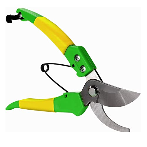Garden 7" Bypass Pruning Shears, Light Weight Hand Pruners, Yellow Green Garden Clippers. #TOP14