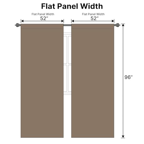 Image of H.VERSAILTEX Blackout Curtains Thermal Insulated Window Treatment Panels Room Darkening Blackout Drapes for Living Room Back Tab /Rod Pocket Bedroom Draperies (2 Panels, Macchiato, 52 x 96 Inch)