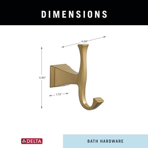 DELTA FAUCET 75135-CZ Dryden Wall Mounted Towel Hook in Champagne Bronze - image 8
