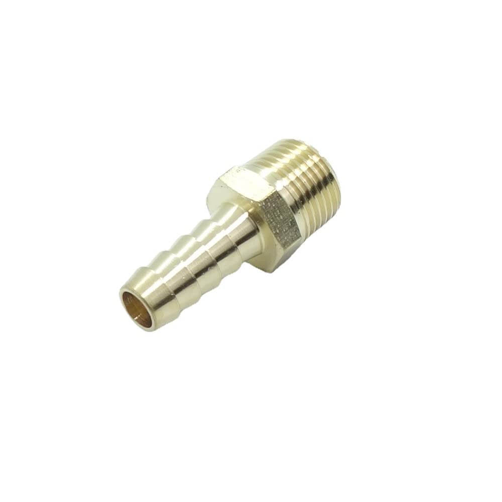 5 Pcs Brass Hose Barb Fittings 1/2" Barb to 1/2 NPT Male Pipe Adapter — view 5