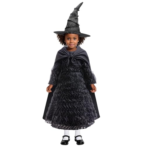 Disfraz de Bruja para Niñas 5-6 Años Negro miniatura 2