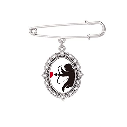 Broche ange Cupidon en cœur pour ajuster un châle ouvert