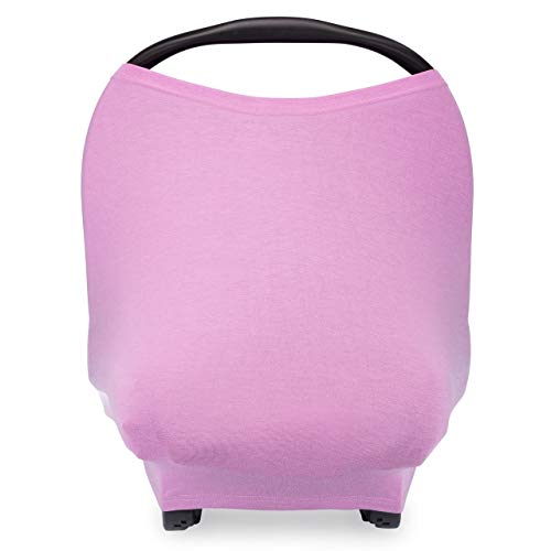 Image of Parker Baby Co. 4 in 1 Car Seat Cover for Girls and Boys - Stretchy Carseat Canopy, Nursing Cover, Grocery Cart Cover, High Chair Cover - Lily