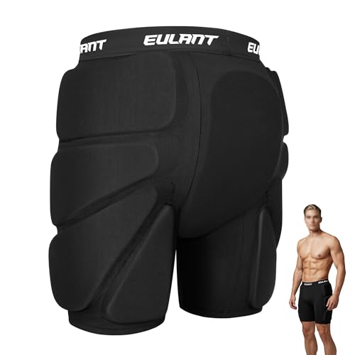 EULANT Schutz Gepolsterte Shorts für Snowboarding / Skifahren / Ice Skate / Rollerskiing / Biker, Hüft-Po-Schutz, 3D Schutzpads für Hüfte / Butt / Tailbone,L EULANT Schutz Gepolsterte Shorts für Snowboarding / Skifahren / Ice Skate / Rollerskiing / Biker, Hüft-Po-Schutz, 3D Schutzpads für Hüfte / Butt / Tailbone,L