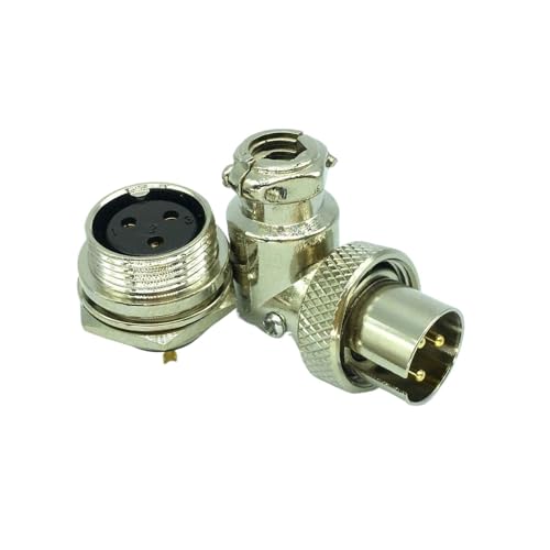 Conector GX16 3 pines de ángulo recto con reverso para chasis chasis mini-DIN 4
