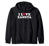 Perfetto abbinamento San Valentino I Love Zaneta fidanzata e fidanzato Zaneta nome design per donne uomini bambini da indossare a San Valentino, compleanno Zaneta, anniversario di matrimonio per mostrare il tuo amore alla tua ragazza, fidanzato, moglie, marito, fidanzata e fidanzata